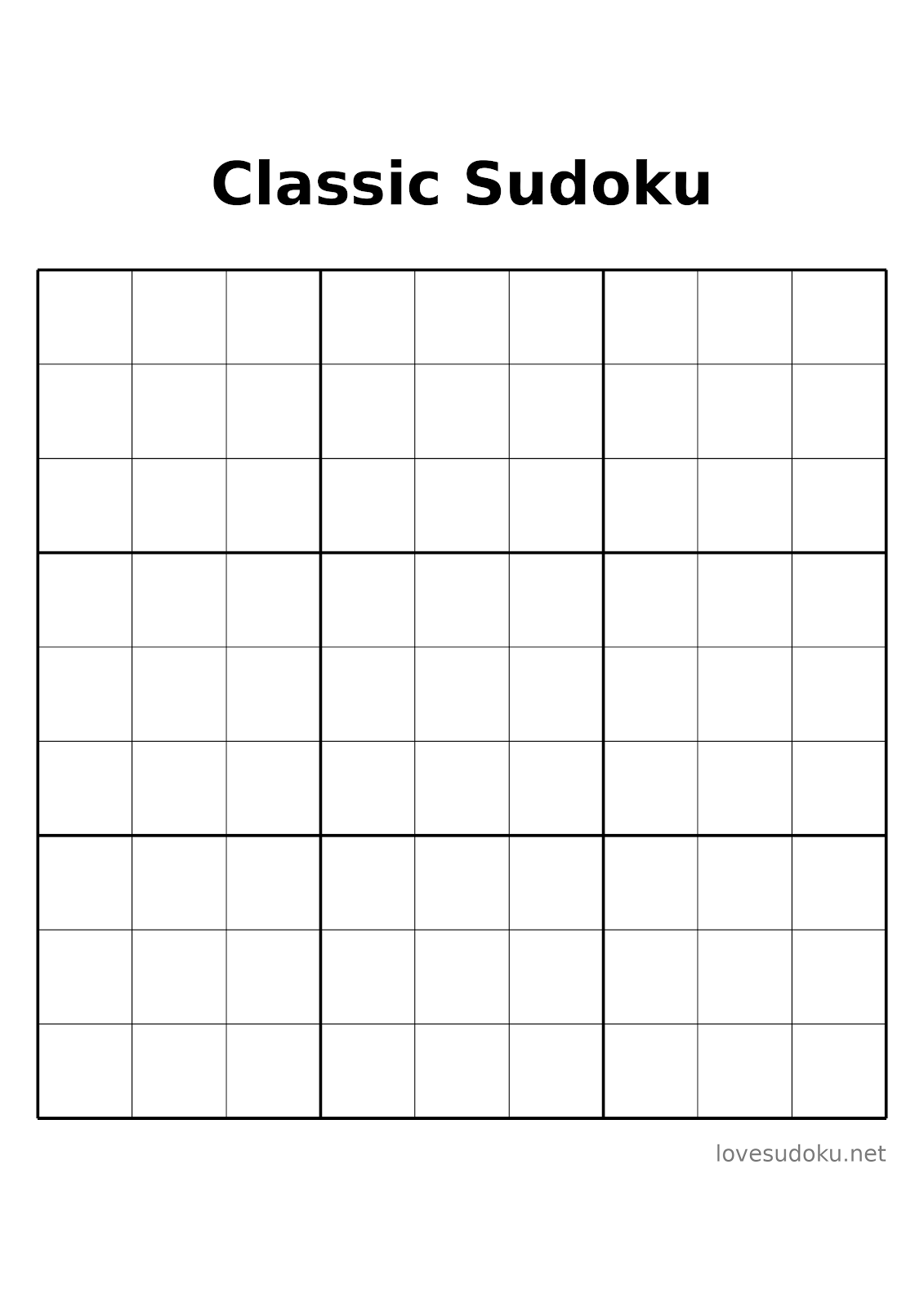 sudoku printout